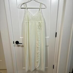 Vintage Givenchy Intimates Silk Blend Night Gown Lace Trim Coquette Whimsy Fairy
